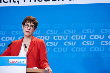 Berlin  Deutschland - Annegret Kramp-Karrenbauer  CDU-Vorsitzende.