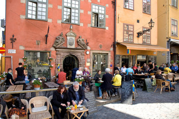 Stockholm  Schweden  Cafes in der Stortorget