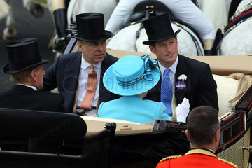 Royal Ascot  Royal Procession. Prince Andrew (left) and Prince Harry arriving at the parade ring