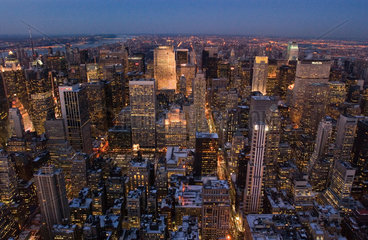 Ausicht auf das winterliche New York vom Empire State Building