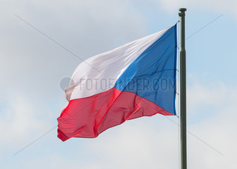 Prag  Tschechien  Flagge Tschechiens