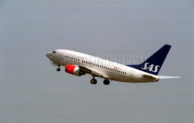 Flugzeug der SAS (Scandinavian Airlines) beim Start