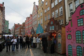 Danzig  Polen  Buden eines Festes in der Altstadt