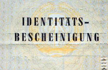 Berlin  Deutschland  Identitaetsbescheinigung zur Ausreise aus der DDR