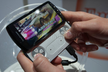 Barcelona  Spanien  Messestand von Sony Ericsson auf der Mobilfunkmesse Mobile World Congress