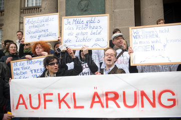 Berlin  Deutschland  Demonstration von Mitarbeitern der Treberhilfe