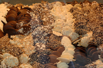 Bruegge  Belgien  Schokoladenkekse in einem Schaufenster