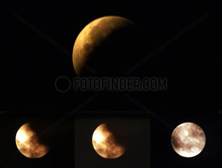 China  Mondfinsternis in Rizhao  Shandong Provinz