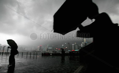 China  Heftige Regenfaelle in Hongkong