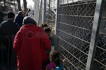 Fluechtlinge an der Grenze Griechenland-Mazedonien