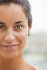 Woman smiling  close-up