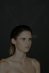 Young woman with bare shoulders  portrait