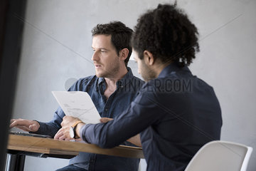 Man reviewing document