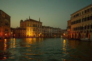 The Grand Canal in Venice  Italy  at dusk