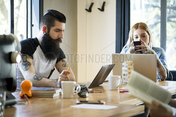 Working in shared casual office