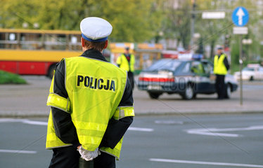 Verkehrspolizei in Warschau