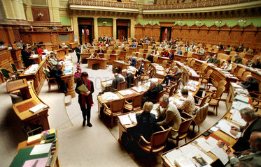 Nationalratssitzung im Bundeshaus  Bern/Schweiz