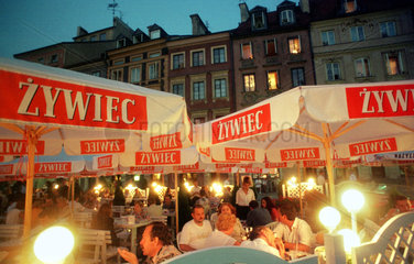 Strassencafé  Alter Markt in der Altstadt von Warschau