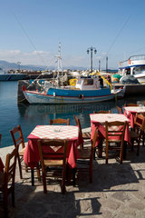 Molivos  Griechenland  Restaurant am Hafen von Molivos