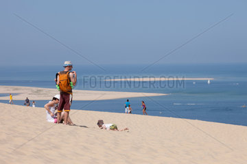 Arcachon  Frankreich  Blick von der Dune du Pilat auf den Atlantik