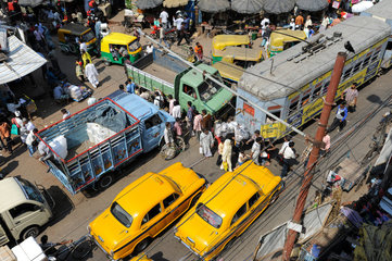 Kolkata  Indien  Strassenszene in der indischen Metropole