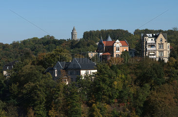 Eisenach  Deutschland  Blick auf das Burschenschaftsdenkmal auf der Goepelskuppe
