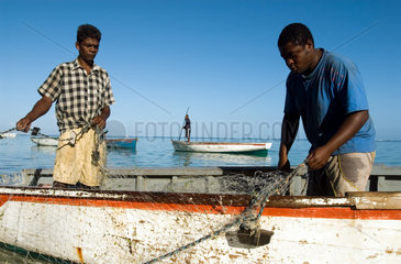 Fischer in der Bucht von La Morne Brabant (Mauritius)