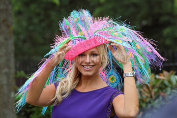 Royal Ascot  Fashion on Ladies Day: Woman with extravagant hat