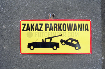 Schild -Parken verboten-  Poznan  Polen
