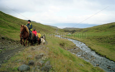 Varmahlid  Reiterinnen auf Island-Pferden