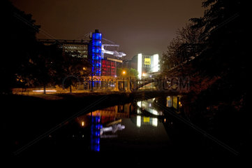 Berlin  Deutschland  das beleuchtete Technikmuseum anlaesslich des Festival of Lights