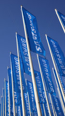 Berlin  Deutschland  Fahnen der Firma Samsung zur IFA 2013