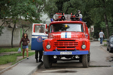 Grodno  Weissrussland  ein alter Feuerwehrwagen