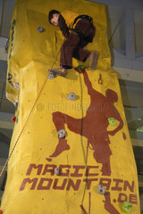 ITB Berlin 2007: Junge klettert beim Stand einer Kletterhalle