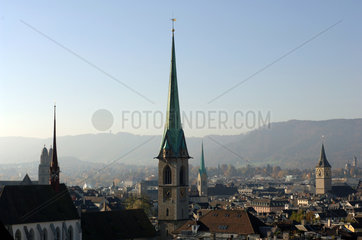 Blick auf die Innenstadt von Zuerich (Schweiz)