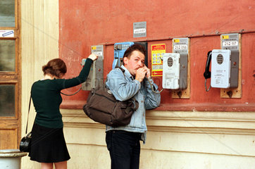 Moskau  oeffentliche Telefonapparate