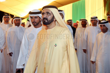 Dubai  Vereinigte Arabische Emirate  Sheikh Mohammed bin Rashid Al Maktoum und sein Sohn Sheikh Hamdan bin Mohammed al Maktoum