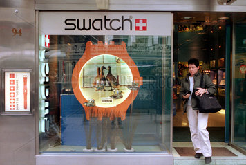 Uhrengeschaeft Swatch in der Zuericher Bahnhofstrasse  Schweiz