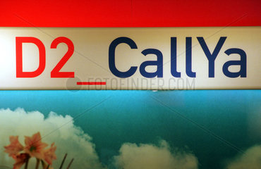 Werbung des Telekommunikationsanbieters D2 Vodafone fuer sein Produkt CallYa