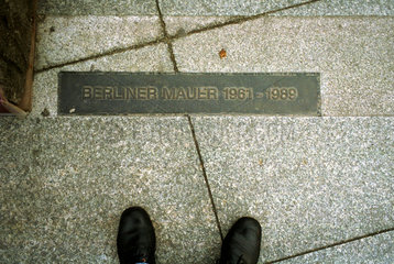Berlin  Verlauf der Mauer am Potsdamer Platz
