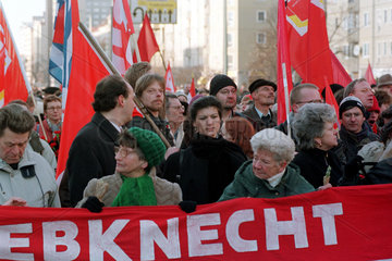 Sarah Wagenknecht bei der Luxemburg-Liebknecht Gedenkdemonstration in Berlin  Deutschland