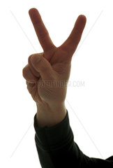 Handzeichen - Sieg oder Zahl Zwei