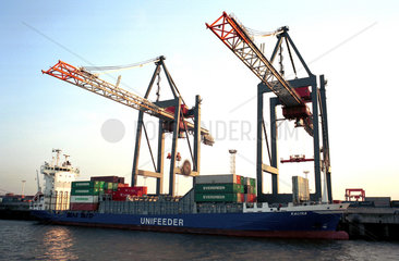 Containerschiff Kalina im Hamburger Containerhafen