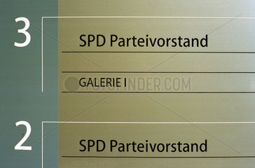 Hinweisschild in der SPD-Zentrale