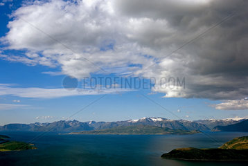 Gildetun  Norwegen  Blick von der Aussichtsplattform