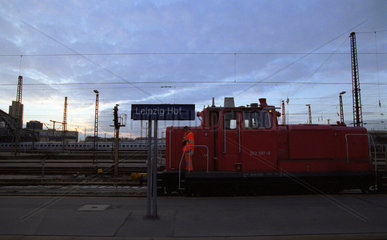 Lokomotive am Hauptbahnhof Leipzig