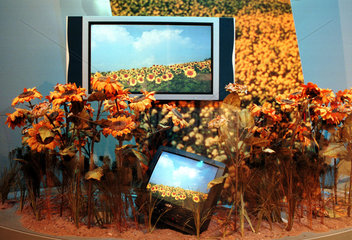 Fernseherinstallation auf der IFA 1999  Berlin  Deutschland