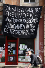 Plakat zum Thema Rassismus zur WM 2006 in Potsdam