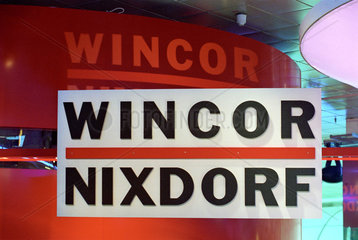 Hannover  CeBIT 2005  Schriftzug der Wincor Nixdorf International GmbH