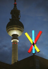 Berlin  Deutschland  Logo Bankgesellschaft Berlin AG und Fernsehturm